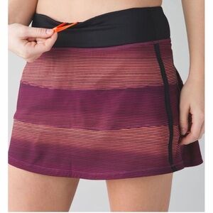 Lululemon Athletica Burgundy and Black Mini Skirt
